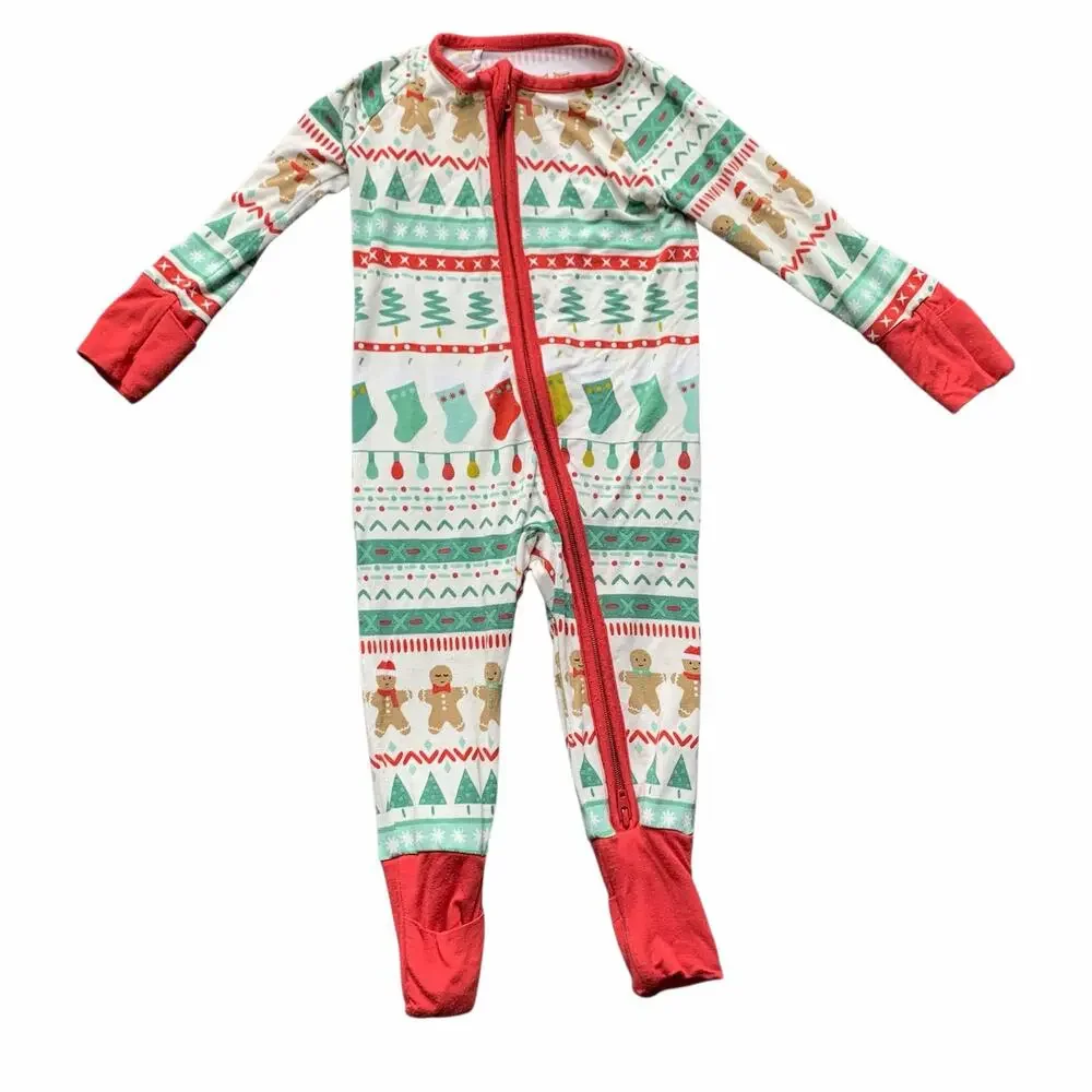 Little Sleepies Fair Isle Christmas Bamboo Zippy